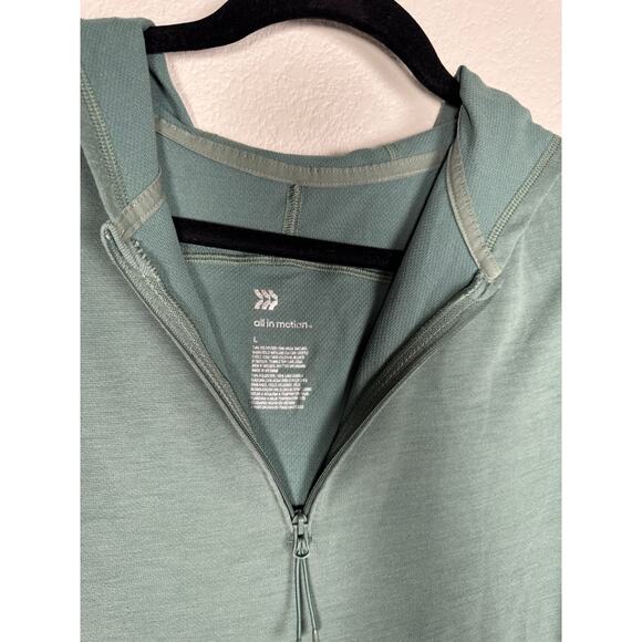 Men's Green All In Motion Men's Half-Zip Wool Pullover Athleisure Warm Large - Picture 6 of 9